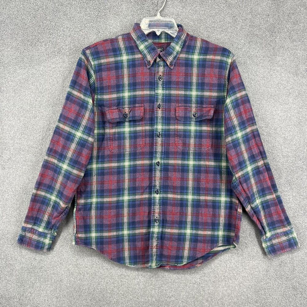 Abercrombie & Fitch Shirt Mens XL Plaid Flannel Button Front Long Sleeve Pockets